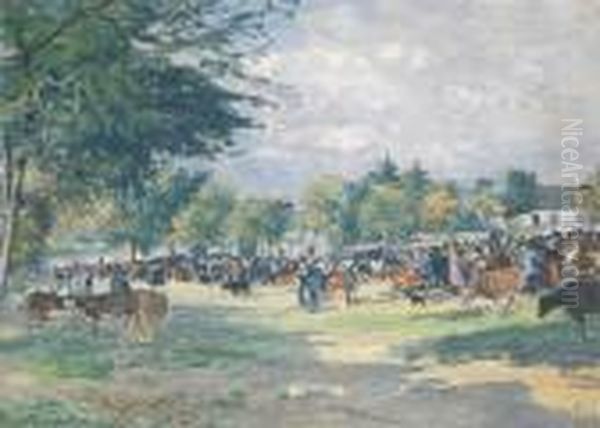 Le Marche Aux Bestiaux Oil Painting by Fernand Piet