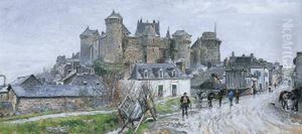 Vue Du Chateau De Vitre Oil Painting by Ludovic Piette