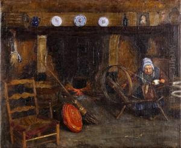 Interieur Normand Oil Painting by Maurice Pigeon