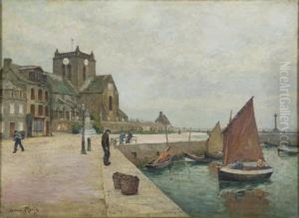 Les Quais A Barfleur Oil Painting by Maurice Pigeon