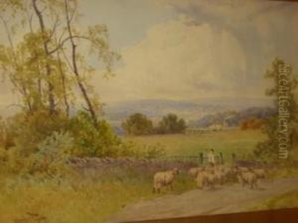 Hatcliffe Wood Road, And Abbey Lane, Signed Pair, Inscribed Verso, 13 1/2 Oil Painting by Charles Pigott