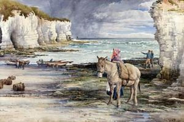 North Landing Flamborough, Waiting For The Late Boat Oil Painting by Walter Henry Pigott