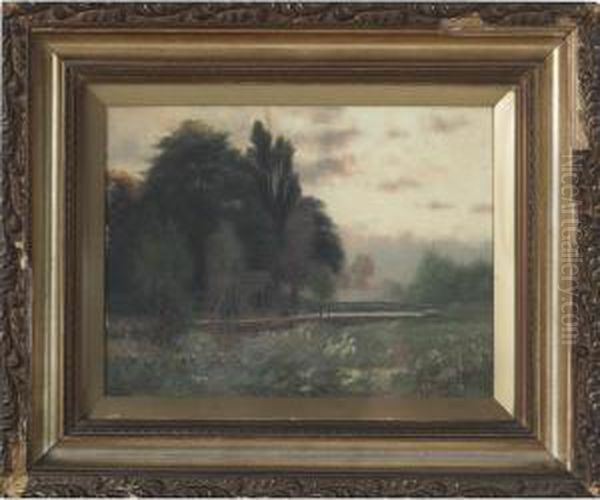 On The Colne, West Drayton (two Views) Oil Painting by Sidney Pike