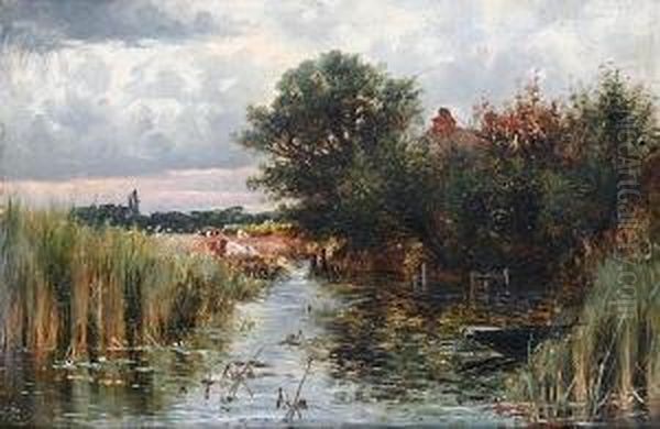 On The Avon Christchurch Oil Painting by Sidney Pike