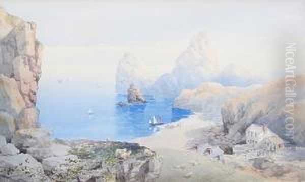 Cornish Coastal View Oil Painting by William Henry Pike