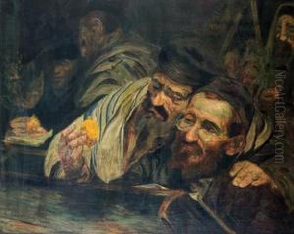 Sukkot Oil Painting by Leopold Pilichowski