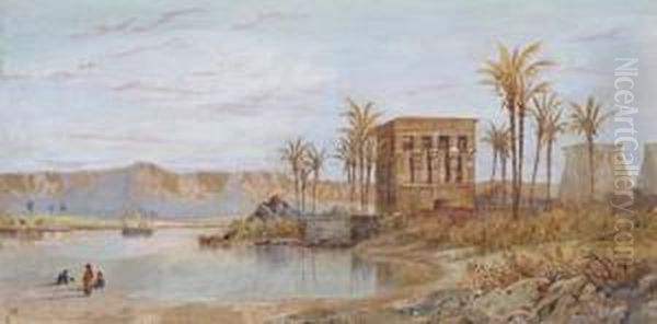 Trajan's Kiosk At Philae Oil Painting by Henry Pilleau