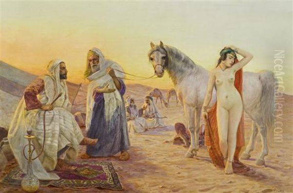 Desert Trade Oil Painting by Otto Pilny