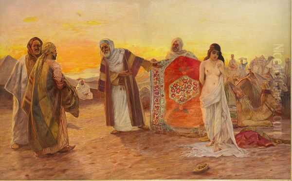 Orientalisk Figurscen Oil Painting by Otto Pilny