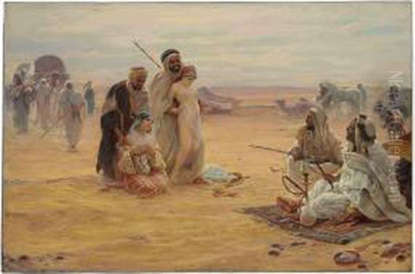 The Slave Market Oil Painting by Otto Pilny