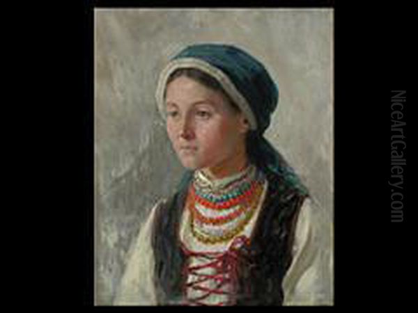 Ukrainerin Oil Painting by Nikolai Karnilovitch Pimonenko