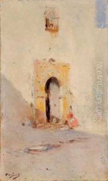 Etude De Porte A Tunis Oil Painting by Auguste Emile Pinchart