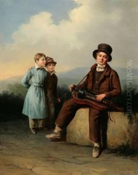 The Traveling Musician Oil Painting by Jean Antoine Pinchon