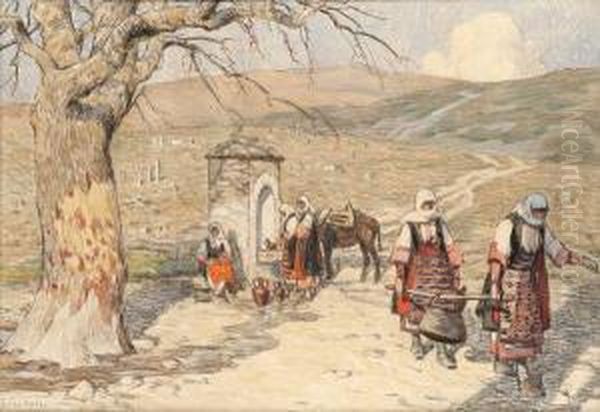 Paysage Grec Oil Painting by Joseph Porphyre Pinchon