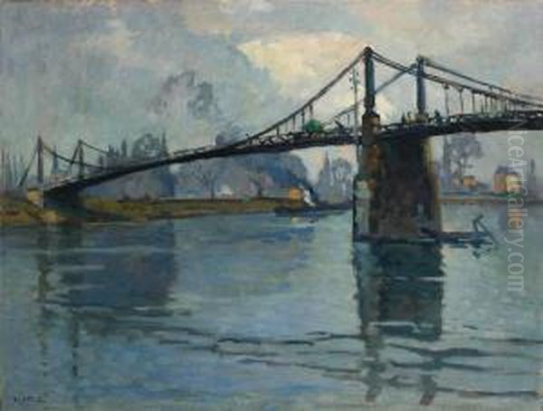 Le Pont Des Andelys, Le Long De La Seine Oil Painting by Robert Antoine Pinchon