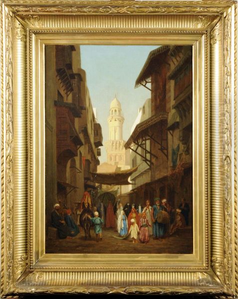 Ville Orientale Animee Oil Painting by Louis-Emile Pinel De Grandchamp