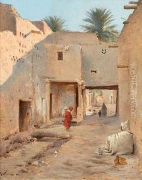 Ruelle Orientale Animee Oil Painting by Gustave Nicolas Pinel