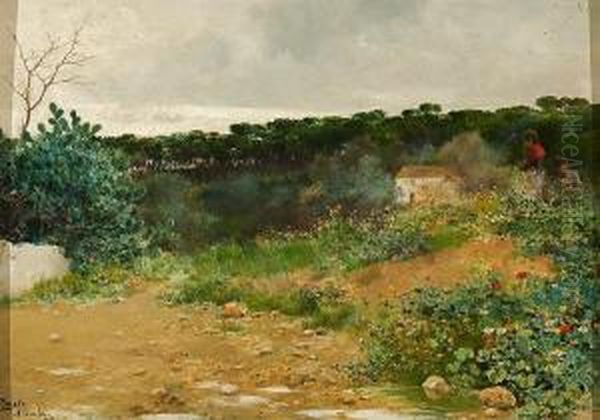 Paisaje De Alcala De Guadaira Oil Painting by Jose Pinelo Llull