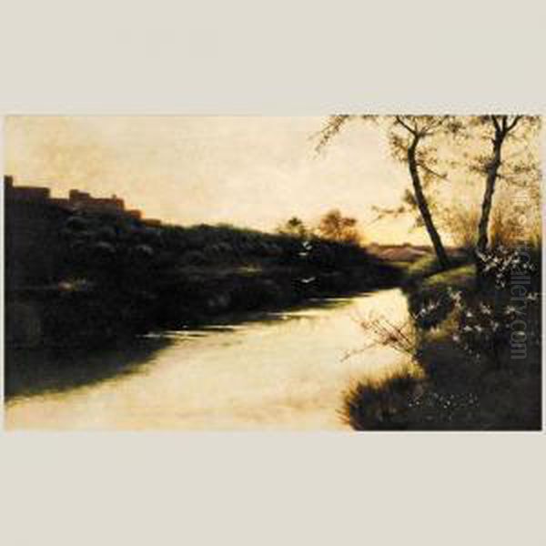 Atardecer En Alcala De Guadaira Oil Painting by Jose Pinelo Llull