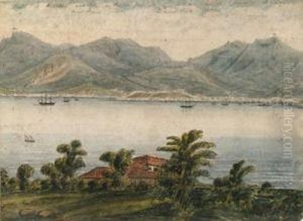 Two Panoramic Views Of The Bay And City Of Rio De Janeiro Oil Painting by Edmund Pink