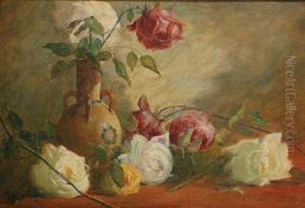 Flores Oil Painting by Abdon Pinto