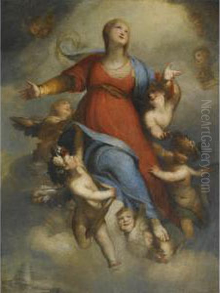 The Assumption Of The Virgin Oil Painting by Domenico Piola