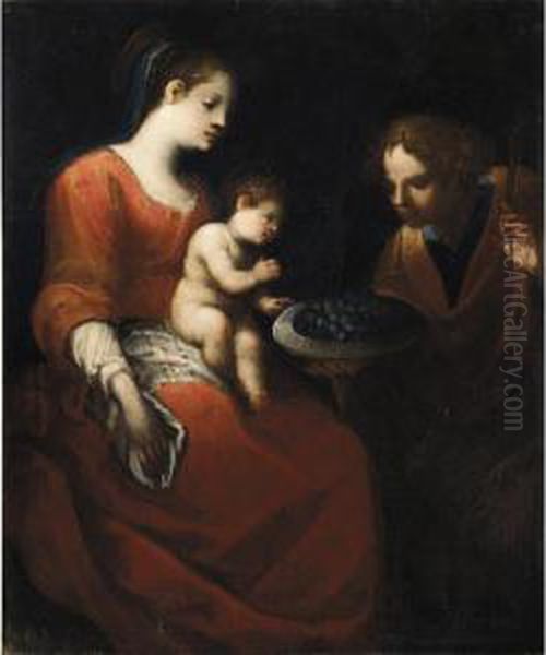 Madonna Col Bambino Oil Painting by Pellegrino Piola