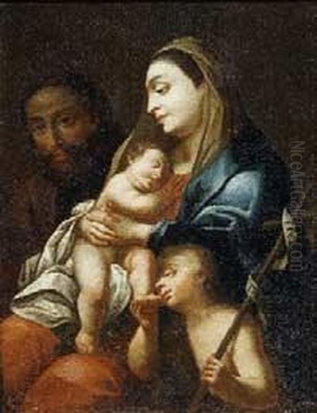 Sacra Famiglia Con San Giovannino Oil Painting by Pellegrino Piola