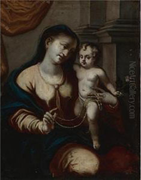 The Madonna And Child With A Rosary Oil Painting by Pier Francesco Piola