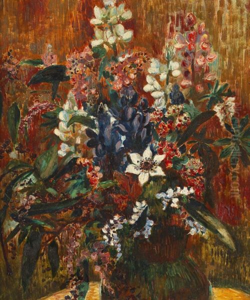 Bouquet De Fleurs Oil Painting by Rene Piot