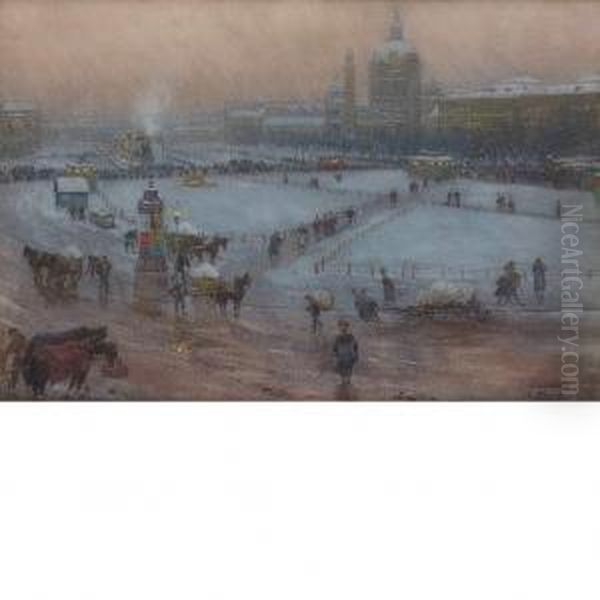 Carlsplatz Oil Painting by Carl Pippich