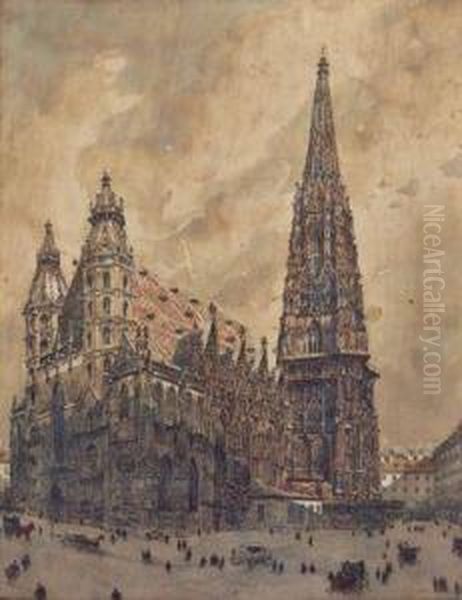 Die Stephanskirche In Wien Oil Painting by Carl Pippich