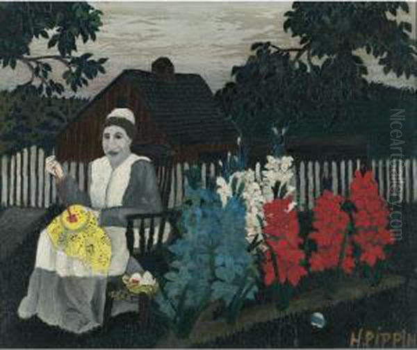 Victory Garden Oil Painting by Horace Pippin