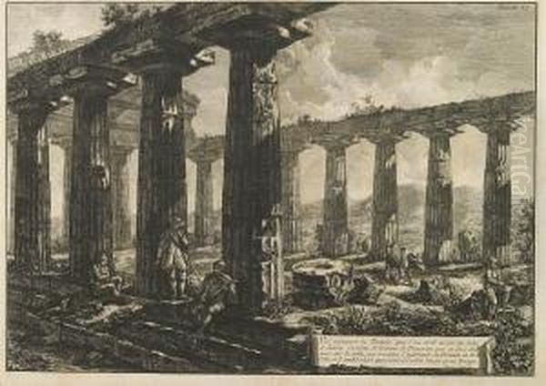 Vue Interieure Du Temple Oil Painting by Giovanni Battista Piranesi