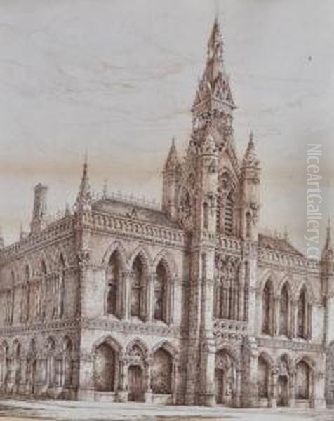 The Town Hall In Inverness Oil Painting by John B. Pirrie