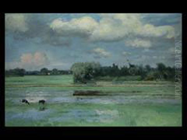 Landschaft In Holland Oil Painting by Adolf Pirsch