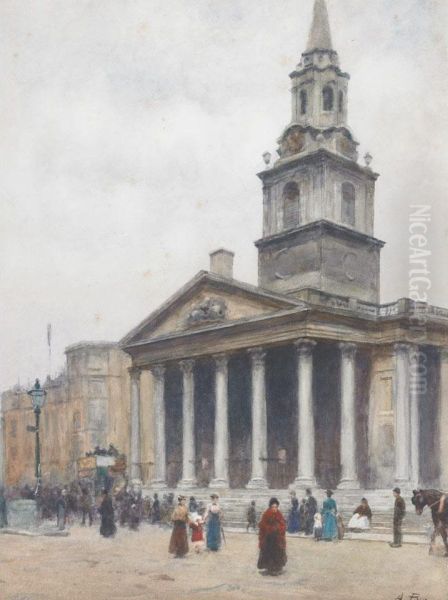 St. Martin In The Fields, Trafalgar Square, London Oil Painting by Alberto Pisa