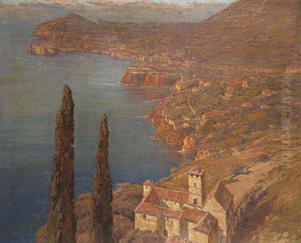 A View Of Dubrovnik Oil Painting by Josef Pisecky