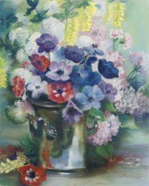 Bouquet D'anemones Oil Painting by Felix Pissarro