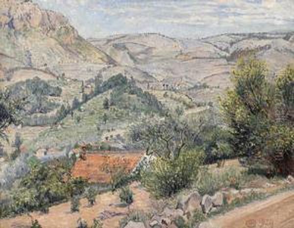 View Of Revest Oil Painting by Lucien Pissarro