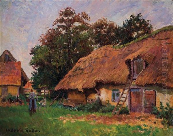 Cour De Ferme Oil Painting by Ludovic Rodo Pissarro