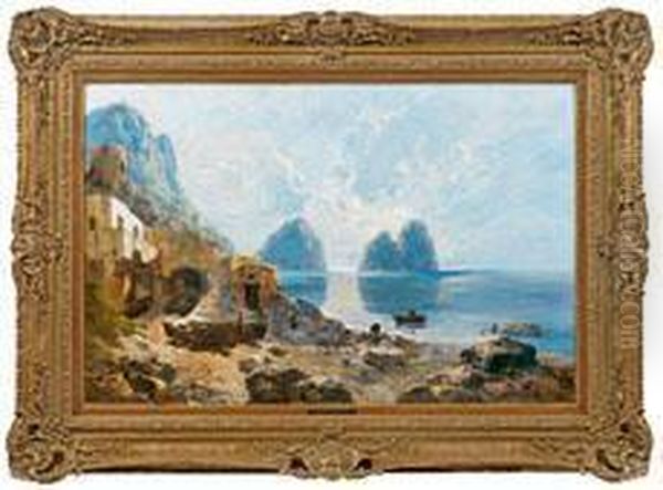 Felsenkuste Von Capri Mit Den Faraglioni Im Morgenlicht by Enrico Ulrico Pistilli /