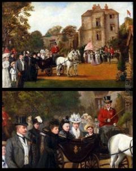 The Queen At The Carisbrooke Fete Oil Painting by Constance Pitcairn