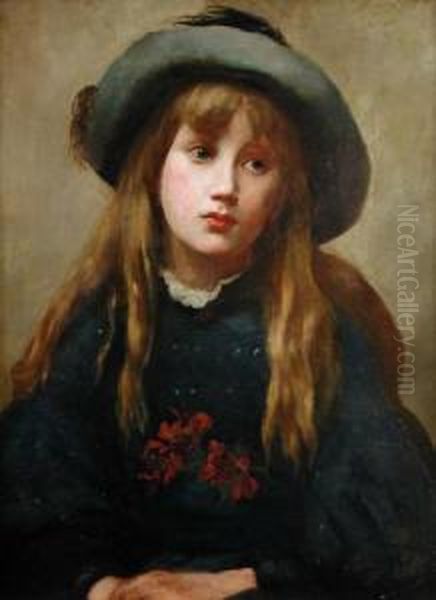 Portrait Of A Young Girl Oil Painting by Constance Pitcairn