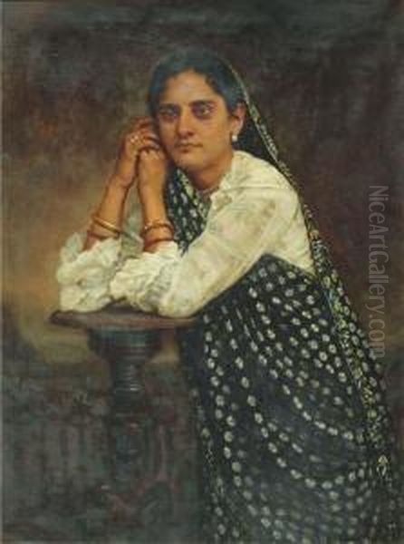 Parsi Lady Oil Painting by Manchershaw Pithawala