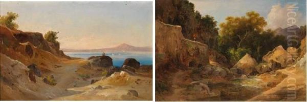 Veduta Di Napoli Oil Painting by Anthonie Sminck Pitloo