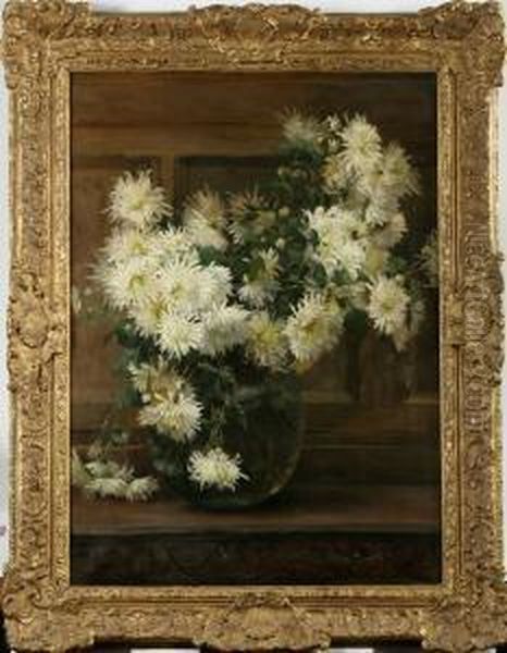 Stilleben Medchrysantemum Oil Painting by Janetta R.A. Pitman