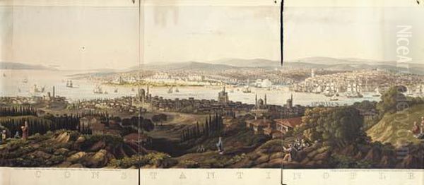 Panorama Of Constantinople And Its Environs From Scutari Oil Painting by John Pitman