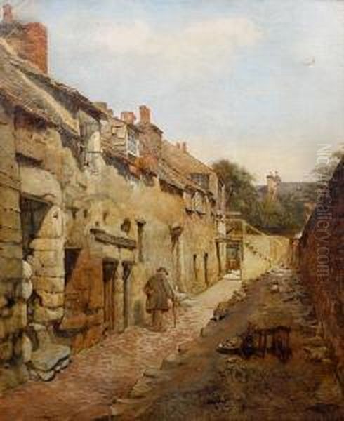 Old Houses In Perth, Called Cromwell'sbarracks Oil Painting by William Pitt