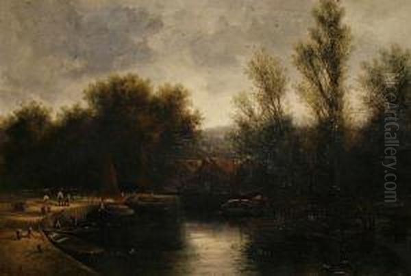 On The Wensum, Norwich Oil Painting by William Pitt